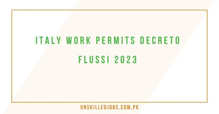 Italy Work Permits Decreto Flussi 2023