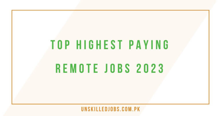 Top Highest Paying Remote Jobs 2023 – Visit Here