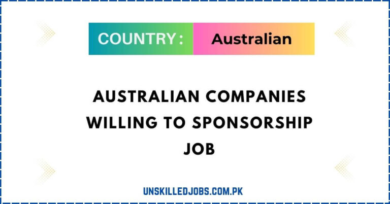 Australian Companies Willing To Sponsorship Job