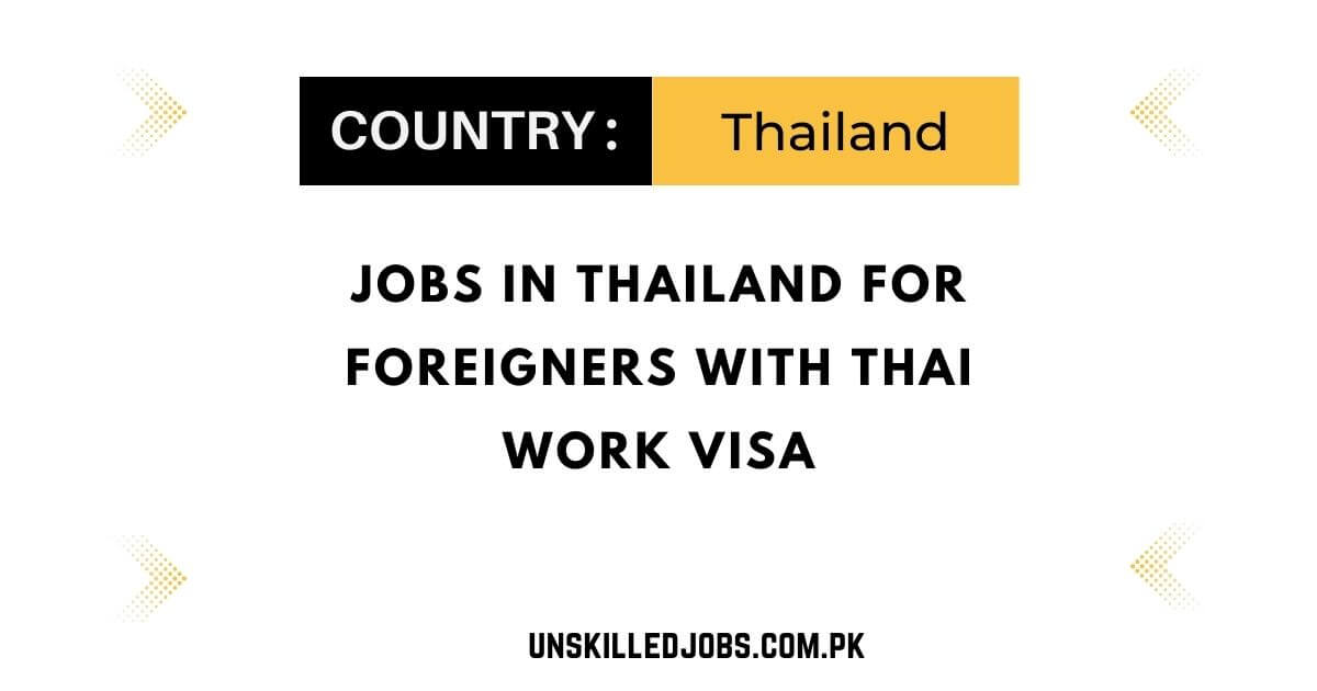 Jobs in Thailand for foreigners