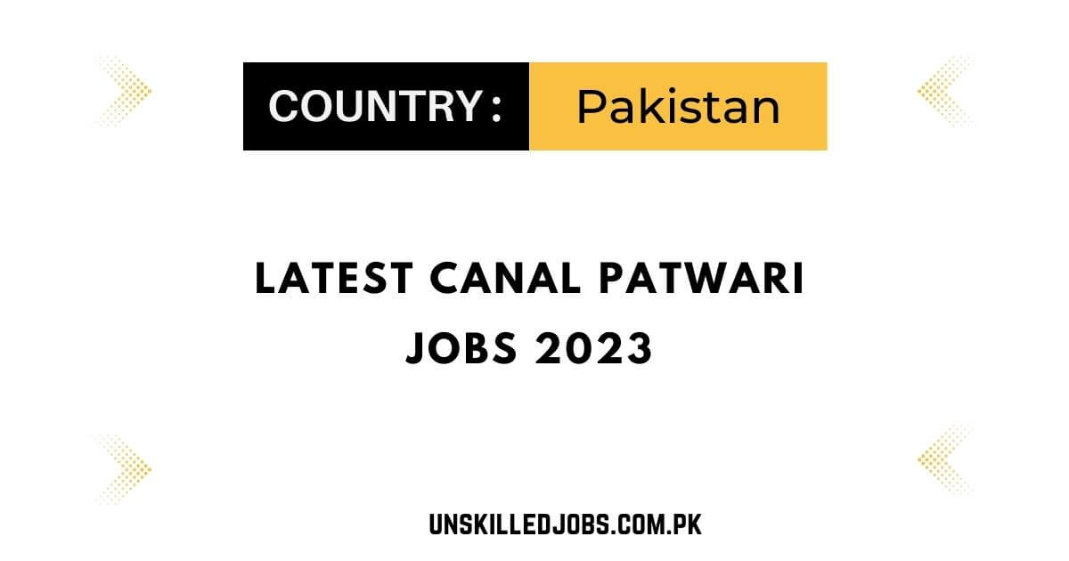 Latest Canal Patwari Jobs 2023