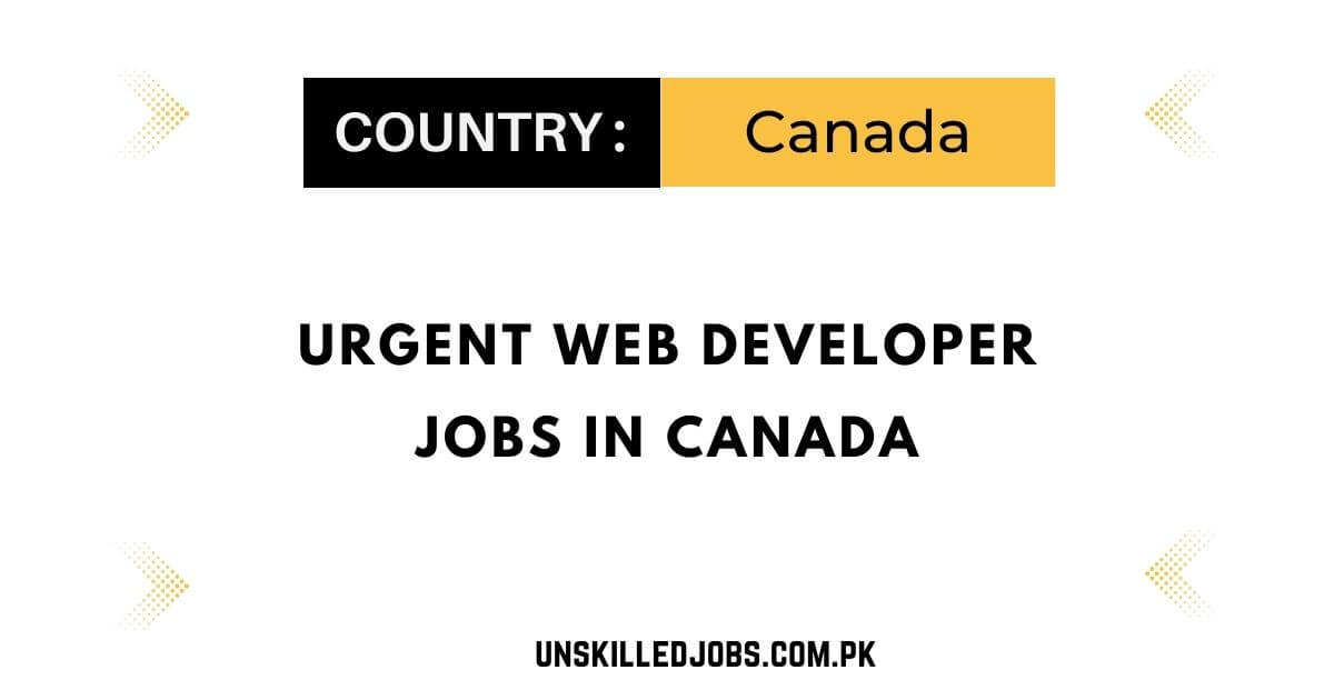 Urgent Web Developer Jobs in Canada