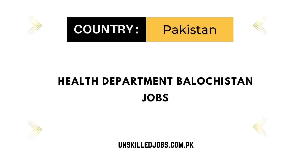 Health Department Balochistan jobs