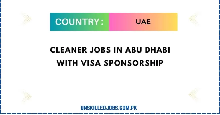 Cleaner Jobs in Abu Dhabi with Visa Sponsorship